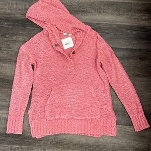 Pink Knit pullover hoodie NWT